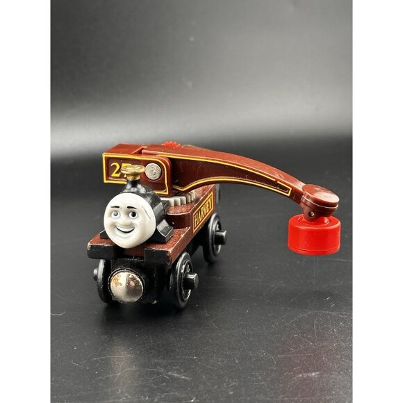 Thomas Wooden Railway Harvey Vtg 2003 Crane Train Engine Learning Curve Sodor - Picture 1 of 13